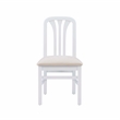 Linon Darlie Set of 2 Dining Chairs Grey Upholstered Seat in White Beechwood