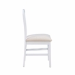 Linon Darlie Set of 2 Dining Chairs Grey Upholstered Seat in White Beechwood