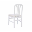 Linon Darlie Set of 2 Dining Chairs Grey Upholstered Seat in White Beechwood