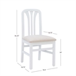Linon Darlie Set of 2 Dining Chairs Grey Upholstered Seat in White Beechwood