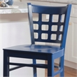 Linon Flint Lattice Back Counter Stools Set of 2 in Glossy Navy Beechwood