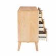 Linon Winnie 6 Drawer Dresser with Cane Front Panels in Natural Rubberwood