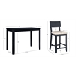 Linon Jordan Upholstered Five Piece Tavern Set in Rustic Dark Charcoal Wood