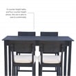 Linon Jordan Upholstered Five Piece Tavern Set in Rustic Dark Charcoal Wood
