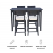 Linon Jordan Upholstered Five Piece Tavern Set in Rustic Dark Charcoal Wood