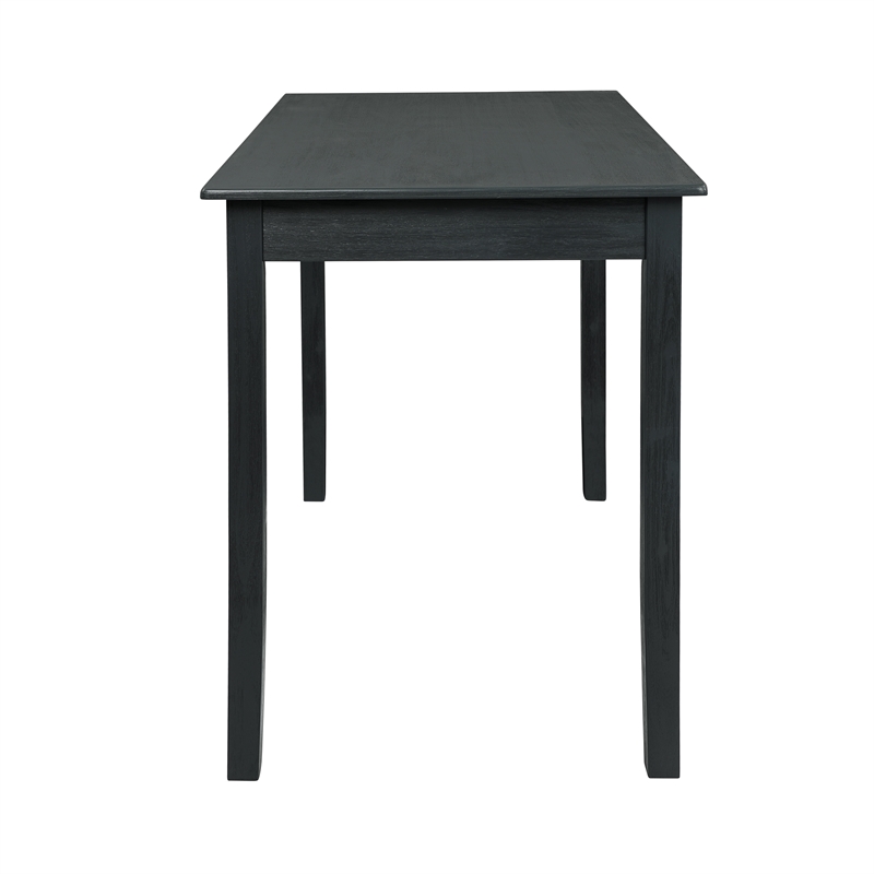 Linon Jordan Upholstered Five Piece Tavern Set in Rustic Dark Charcoal Wood