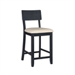 Linon Jordan Upholstered Five Piece Tavern Set in Rustic Dark Charcoal Wood