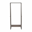 Linon Paisley Tall Steel Clothing Rack Distressed Wood Shelf 4 Hooks in Pewter