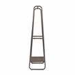 Linon Paisley Tall Steel Clothing Rack Distressed Wood Shelf 4 Hooks in Pewter