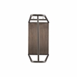 Linon Paisley Tall Steel Clothing Rack Distressed Wood Shelf 4 Hooks in Pewter