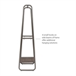 Linon Paisley Tall Steel Clothing Rack Distressed Wood Shelf 4 Hooks in Pewter
