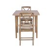 Linon Ervin Three Piece Drop Leaf Upholstered Small Dining Set in Gray Wash Wood