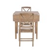 Linon Ervin Three Piece Drop Leaf Upholstered Small Dining Set in Gray Wash Wood
