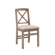 Linon Ervin Three Piece Drop Leaf Upholstered Small Dining Set in Gray Wash Wood