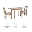 Linon Ervin Three Piece Drop Leaf Upholstered Small Dining Set in Gray Wash Wood