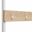 Linon Larkin White Metal Hall Tree 11 Hooks and 2 Shelves in Natural Wood