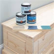 Linon Troyin Rustic Backless Corner Nook with Storage in Solid Unfinished Pine