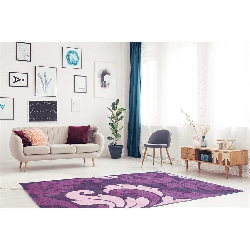 Linon Corfu Damask Frieze Yarn Pile 8'x10'3
