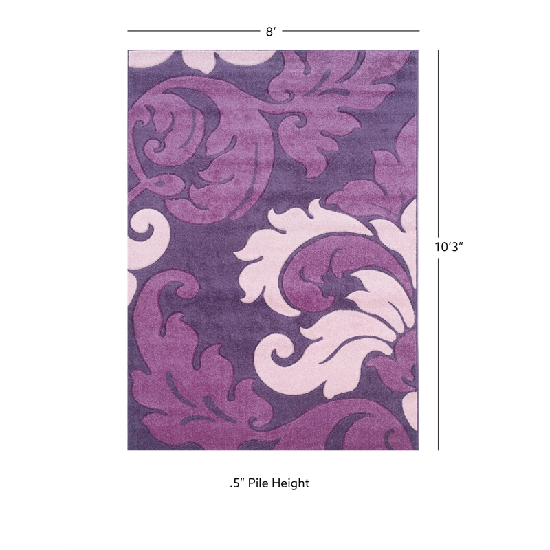 Linon Corfu Damask Frieze Yarn Pile 8'x10'3