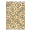 Linon Trio Combs Polyester 5'x7' Area Rug in Cream & Aqua
