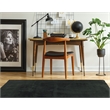 Linon Maven Faux Rabbit 3' x 5' Accent Rug in Dark Green