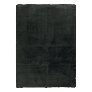 Linon Maven Faux Rabbit 3' x 5' Accent Rug in Dark Green