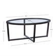 Linon 3 Piece Wood Coffee & End Table Set Glass Top in Umber Paint