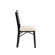 Linon Memphis Folding Side Chair Woven Cane Back Beige Padded Seat in Black Wood