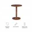 Linon Tara Round Spindle Side Table in Hazelnut Finished Rubberwood