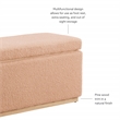 Linon Hawn Rectangle Storage Ottoman Natural Wood Trim in Soft Tan Sherpa