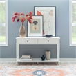 Linon Mavis Wood Console Table with 2 Drawers and Bottom Shelf in White