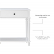 Linon Mavis Wood Console Table with 2 Drawers and Bottom Shelf in White