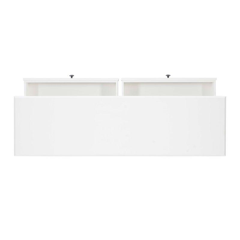 Linon Mavis Wood Console Table with 2 Drawers and Bottom Shelf in White