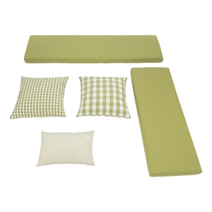 Linon 5 Piece Polyester Cushion/Pillow Set for Troyin Nook in Apple Green