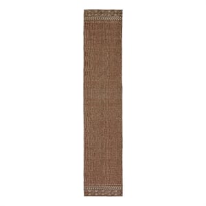 Linon Marion Lansing Polyester 2' x 10' Runner Rug in Cream