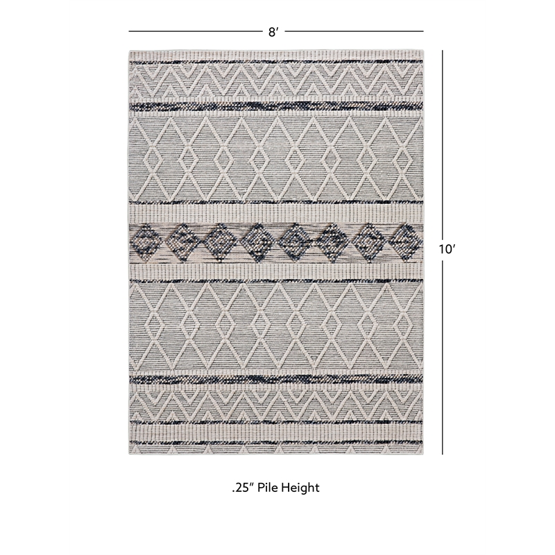 Linon Marion Novi Polyester 8' x 10' Area Rug in Cream