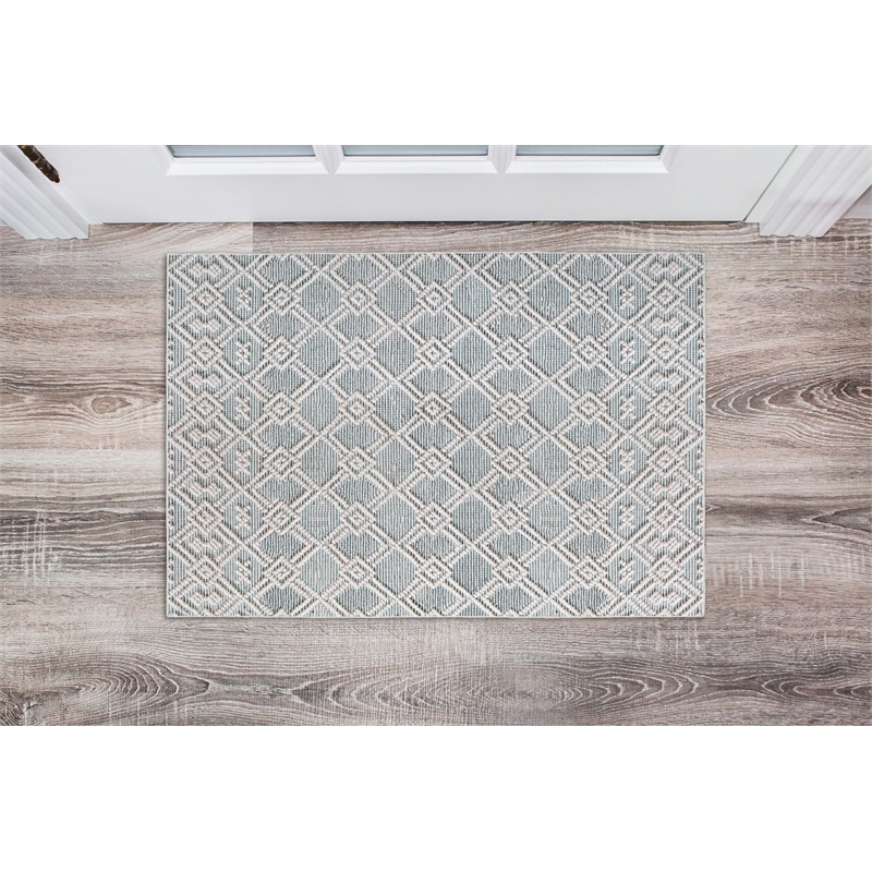 Linon Marion Marko Polyester 2' x 3' Accent Rug in Cream