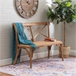 Linon Dallas Bentwood Bench X-Back Rattan Seat in Rustic Antique Brown