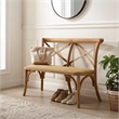 Linon Dallas Bentwood Bench X-Back Rattan Seat in Rustic Antique Brown