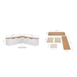 Linon Troyin Natural and White Wooden Storage Nook With Beige Cushions/Pillows