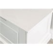 Linon Troyin White Wooden Storage Nook With Beige Cushions and Pillows