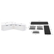 Linon Troyin White Wooden Storage Nook With Black Cushions and Pillows