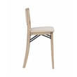 Linon Keira Folding Counter Stool Fabric Padded Back & Seat in Graywash Wood