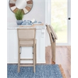 Linon Keira Folding Counter Stool Fabric Padded Back & Seat in Graywash Wood