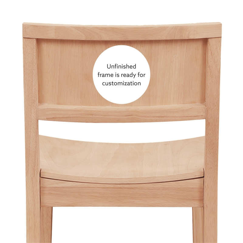 Linon Burke Saddle Seat Counter Stools Set of Two in Unfinished Rubberwood