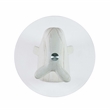 Linon Mabry Whale Sculptured Resin & Glass Top Rustic Accent Table in White
