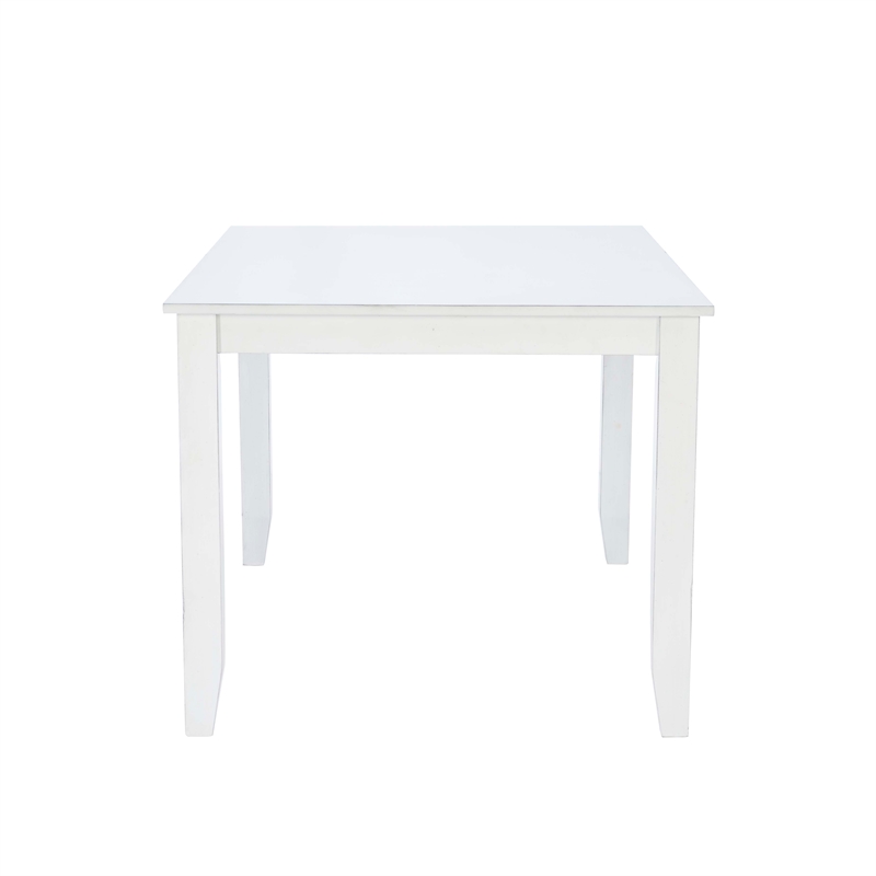 Linon Delia 5 Piece Wood Dining Set Lightly Burnished Edges in Antique White