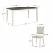 Linon Marco 7 Pce Wood 2 Tone Dining Set Upholstered Chairs in White/Gray