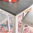 Linon Marco 7 Pce Wood 2 Tone Dining Set Upholstered Chairs in White/Gray