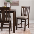 Linon Liz Rustic Wood 5 Piece Counter Height Dining Set Padded Seats in Brown